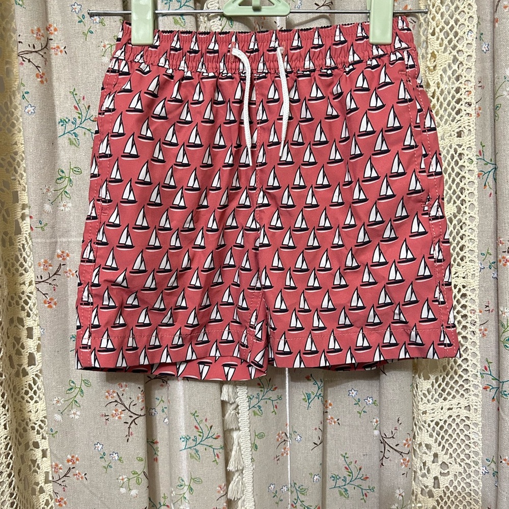 Crewcuts Boys Sailboat Swim Trunks Size 4 Nautical Preppy Summer